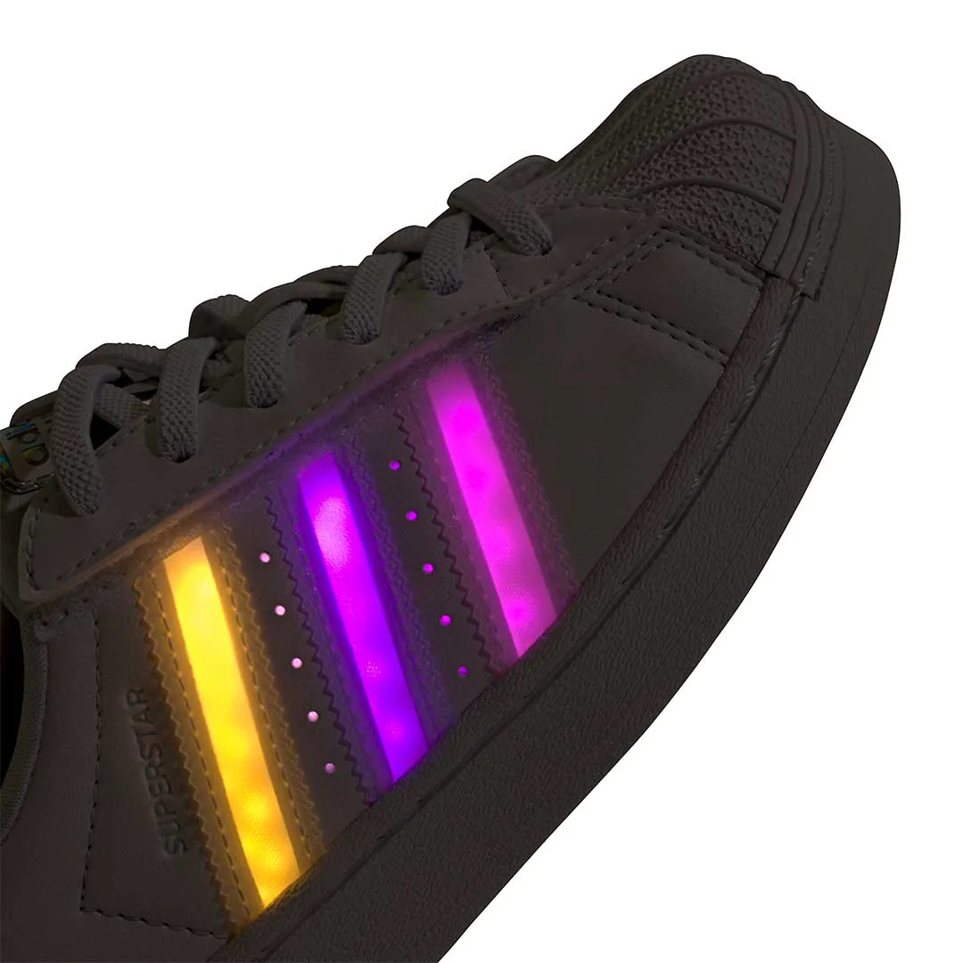 adidas - Kids' (Preschool) Superstar LED Lights Comfort Closure Elastic Lace Shoes (JQ6419) - Image 7