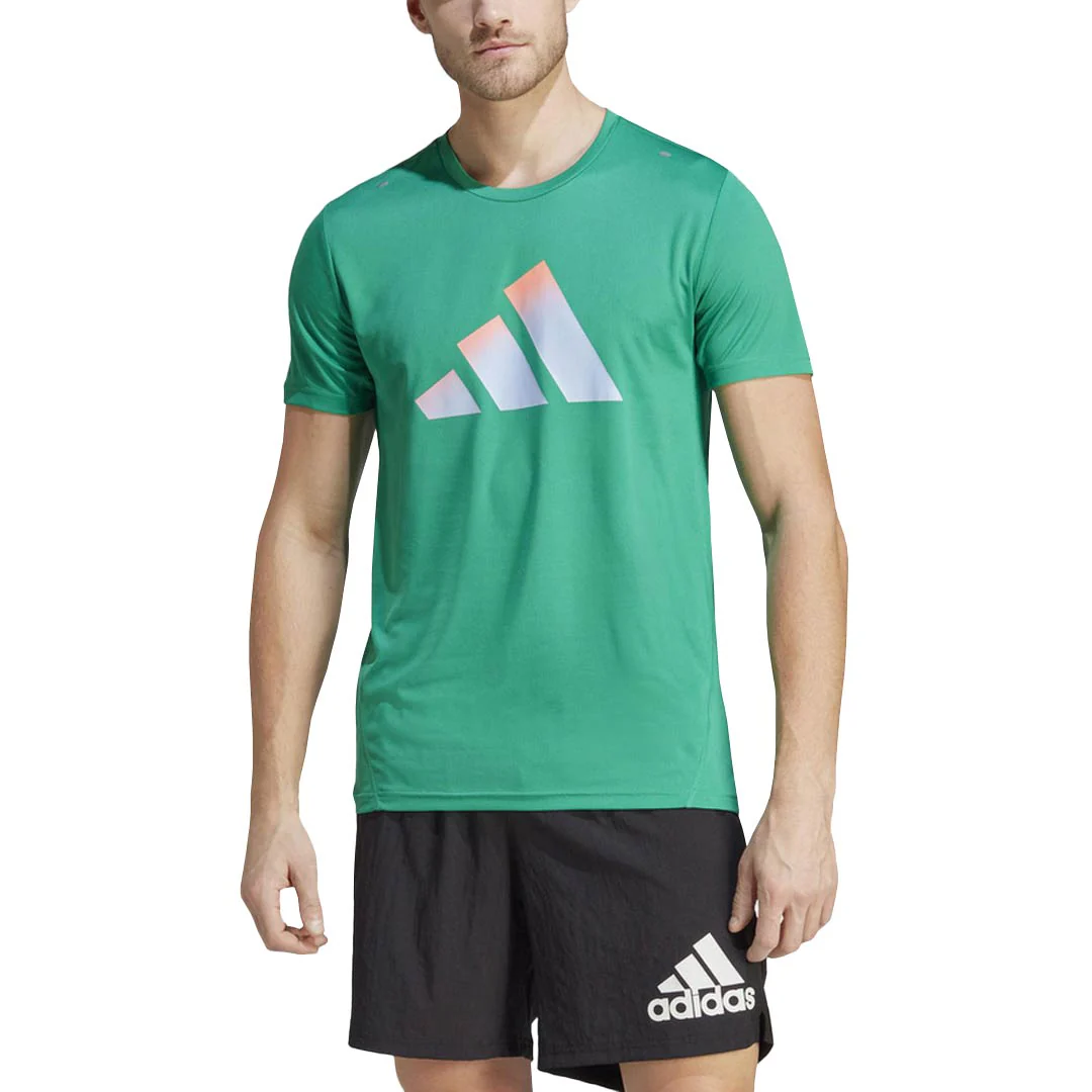 adidas - Men's Run Icons 3 Bar Short Sleeve T-Shirt (HR3245) - Image 2