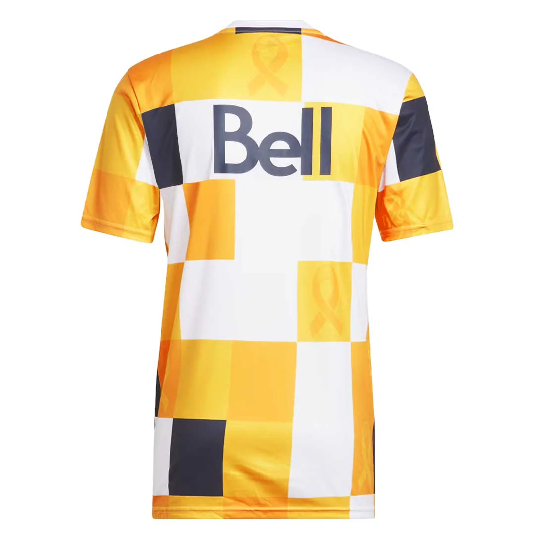 adidas - Men's Vancouver Whitecaps FC Kick Childhood Cancer Pre-Match Jersey (HT7800) - Image 4