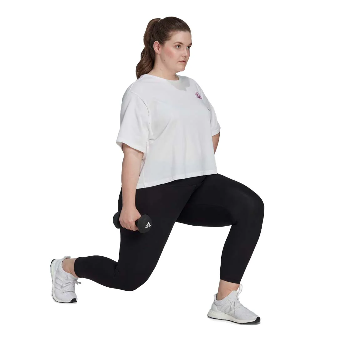 adidas - Women's Aeroready Crop Graphic T-Shirt (Plus Size) (HM1288) - Image 4