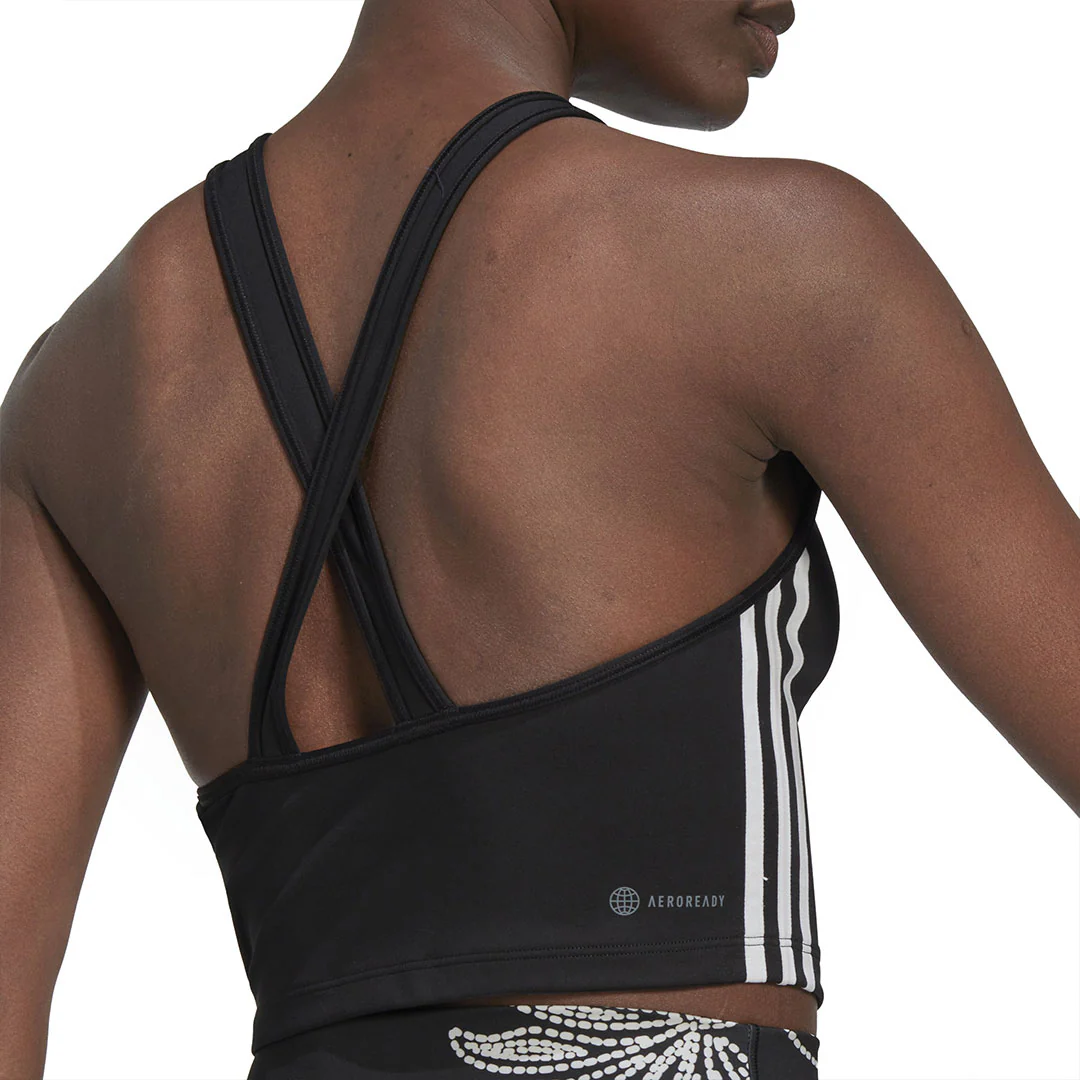 adidas - Women's AEROREADY Made For Training 3-Stripes Crop Tank Top (HN1049) - Image 6