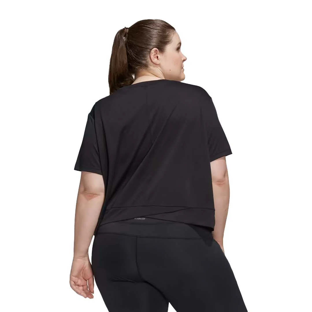 adidas - Women's Aeroready Studio Loose Crop T-Shirt (Plus Size) (HI5984) - Image 3