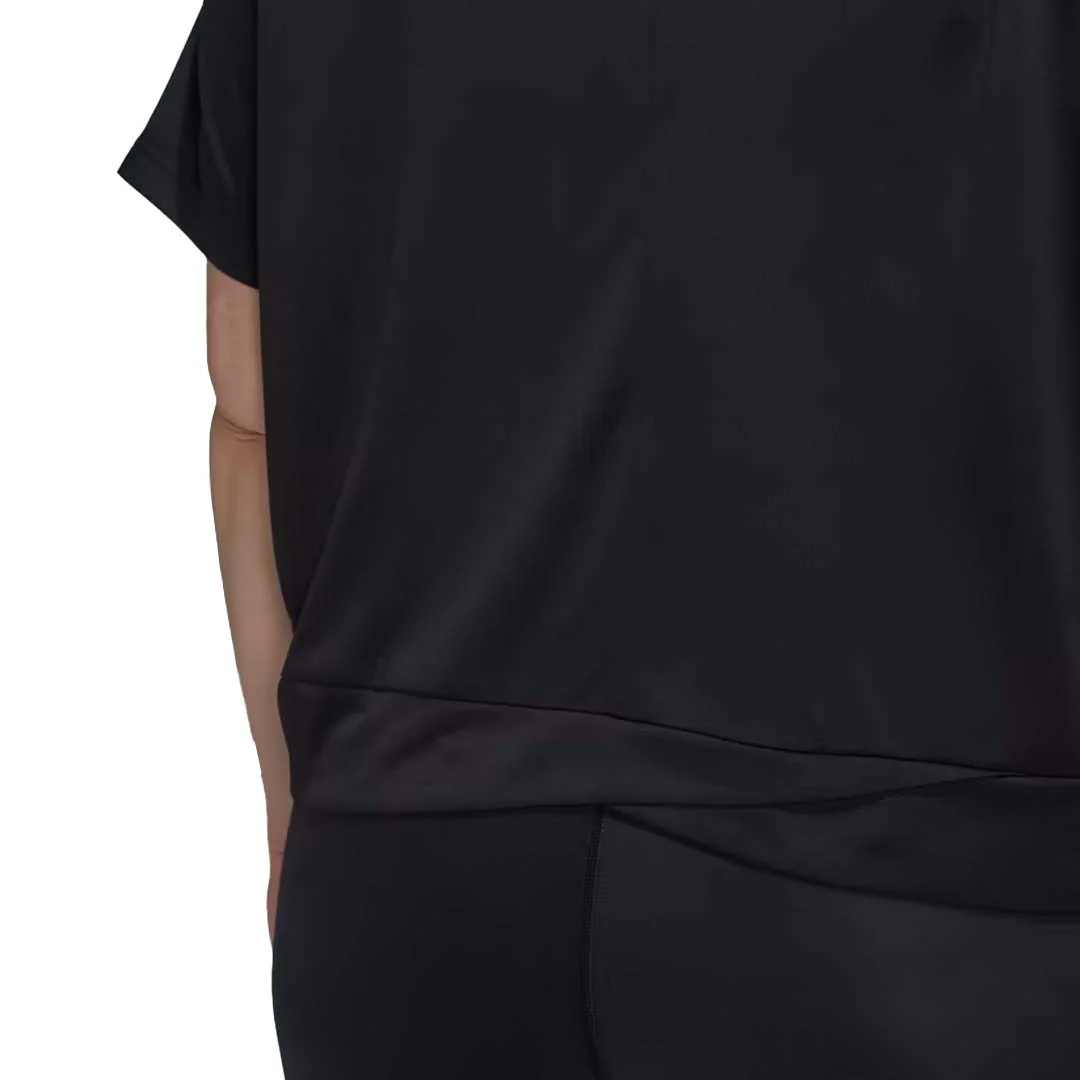 adidas - Women's Aeroready Studio Loose Crop T-Shirt (Plus Size) (HI5984) - Image 6