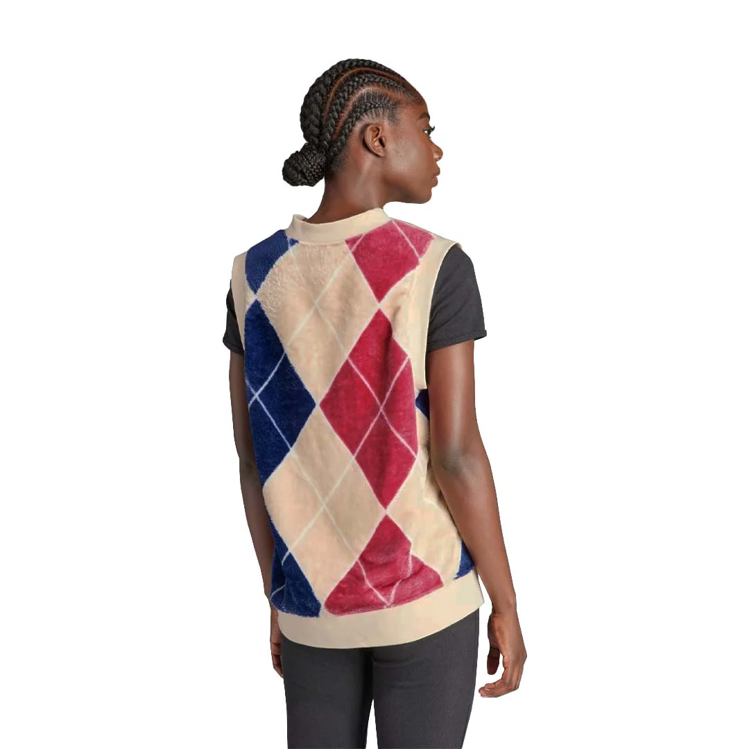 adidas - Women's Argyle Fluffy V-Neck Vest (II5635) - Image 3