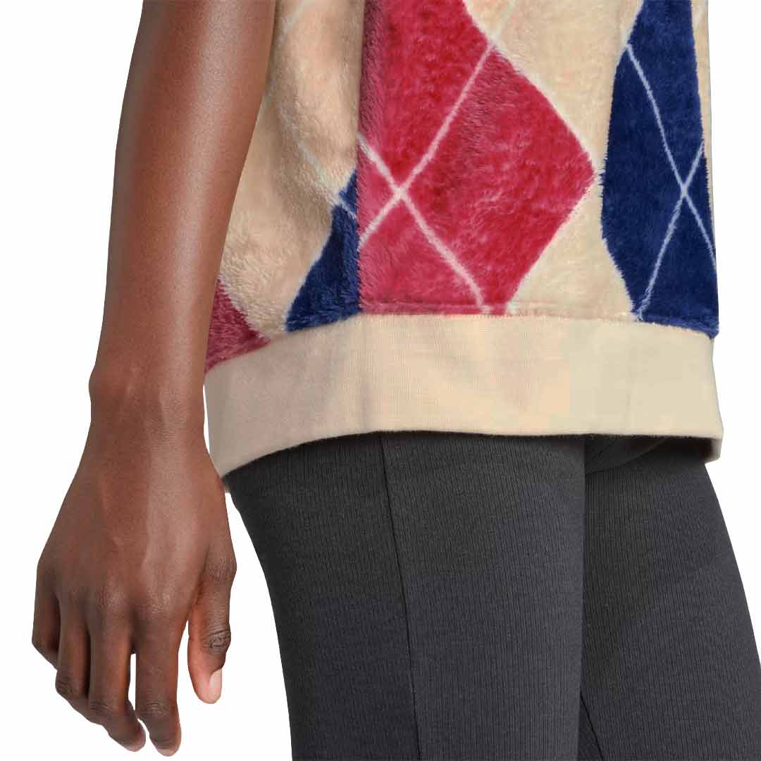 adidas - Women's Argyle Fluffy V-Neck Vest (II5635) - Image 4