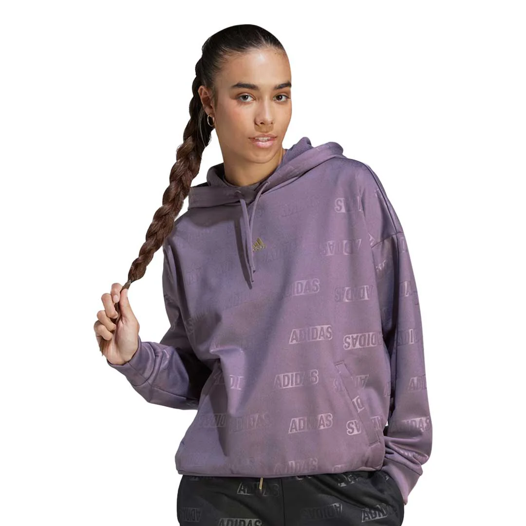 adidas - Women's Embossed Monogram Fleece Hoodie (IM2585) - Image 2