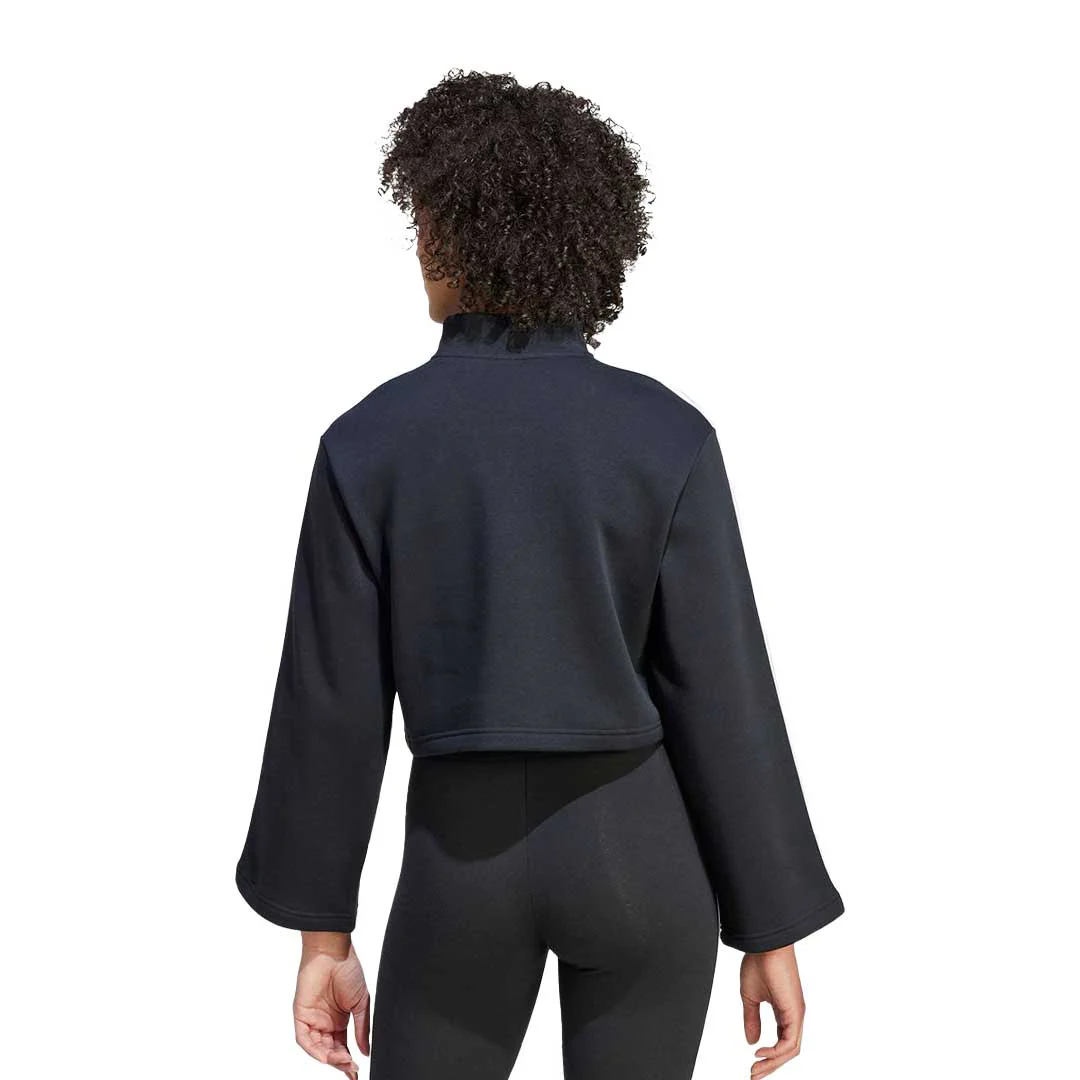 adidas - Women's Essentials 3-Stripes Fleece Quarter Zip Sweatshirt (HZ5750) - Image 3