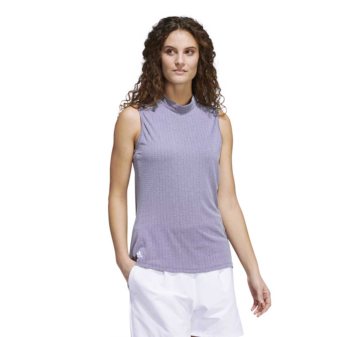 adidas - Women's Essentials Mock Neck Sleeveless Polo (HA3485) - Image 3