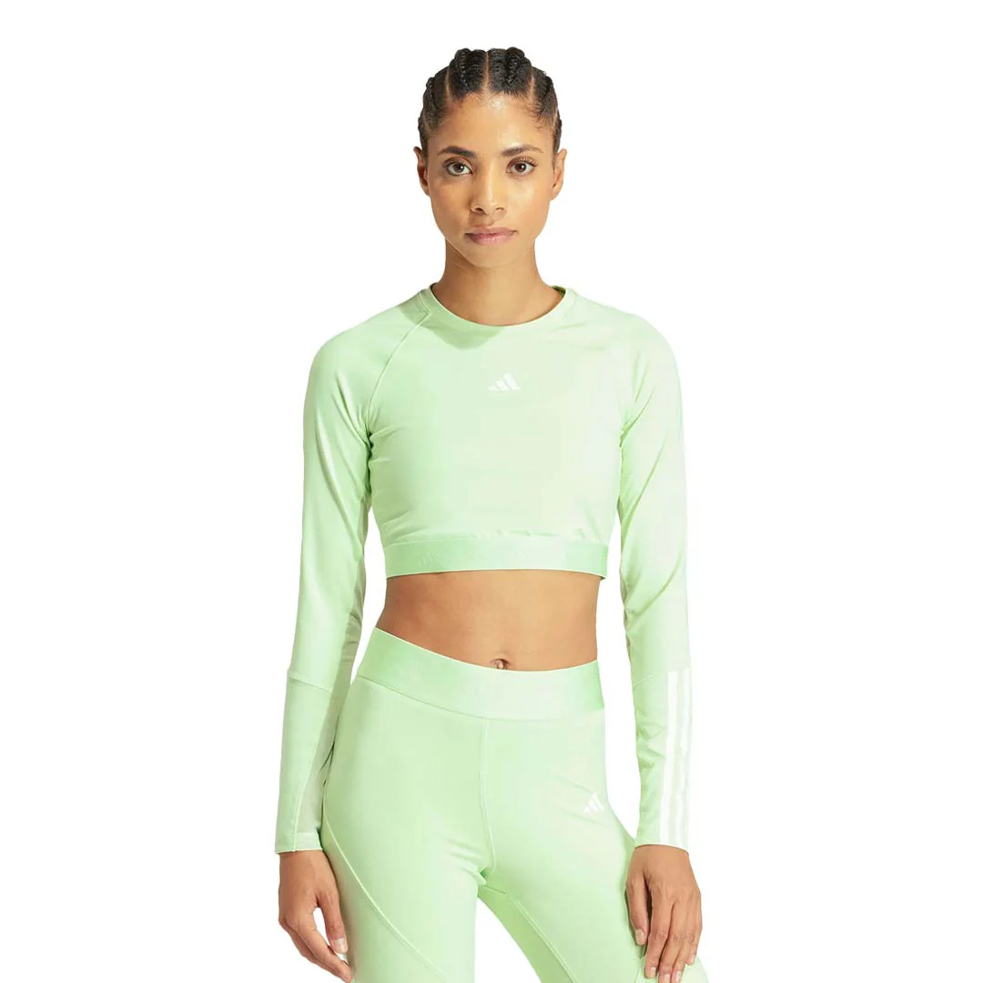 adidas - Women's Hyperglam Training Cropped Long Sleeve Top (IN6776) - Image 2