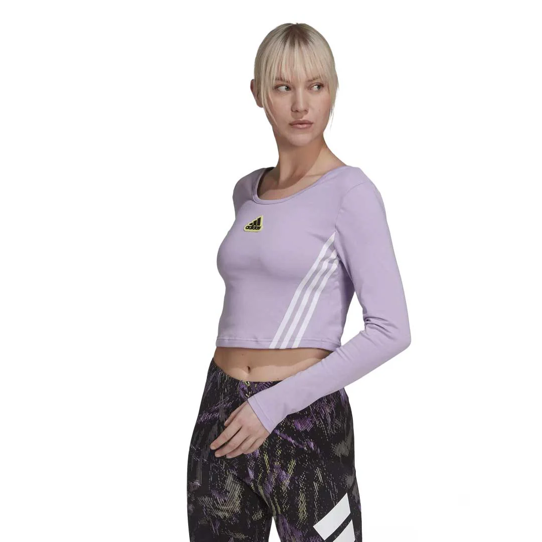 adidas - Women's Hyperpulse Cropped Long Sleeve Top (HU0264) - Image 2