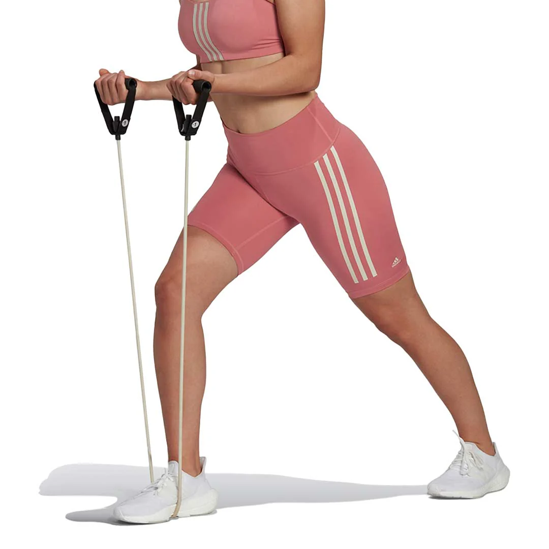 adidas - Women's Optime Trainicons 3-Stripes Biker Shorts (HK2552) - Image 2