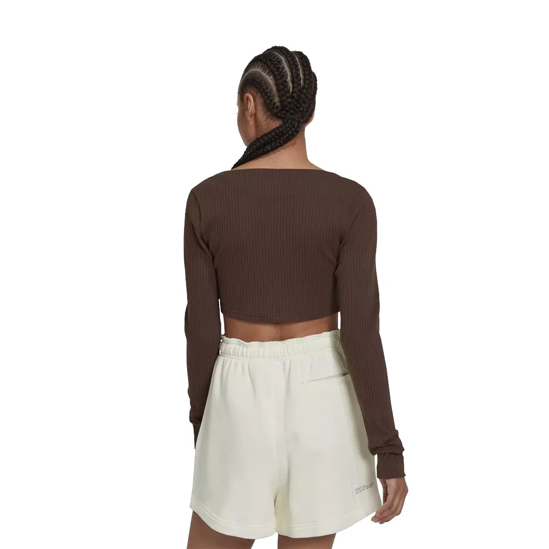 adidas - Women's Studio Lounge Ribbed Cropped T-Shirt (HN0678) - Image 4