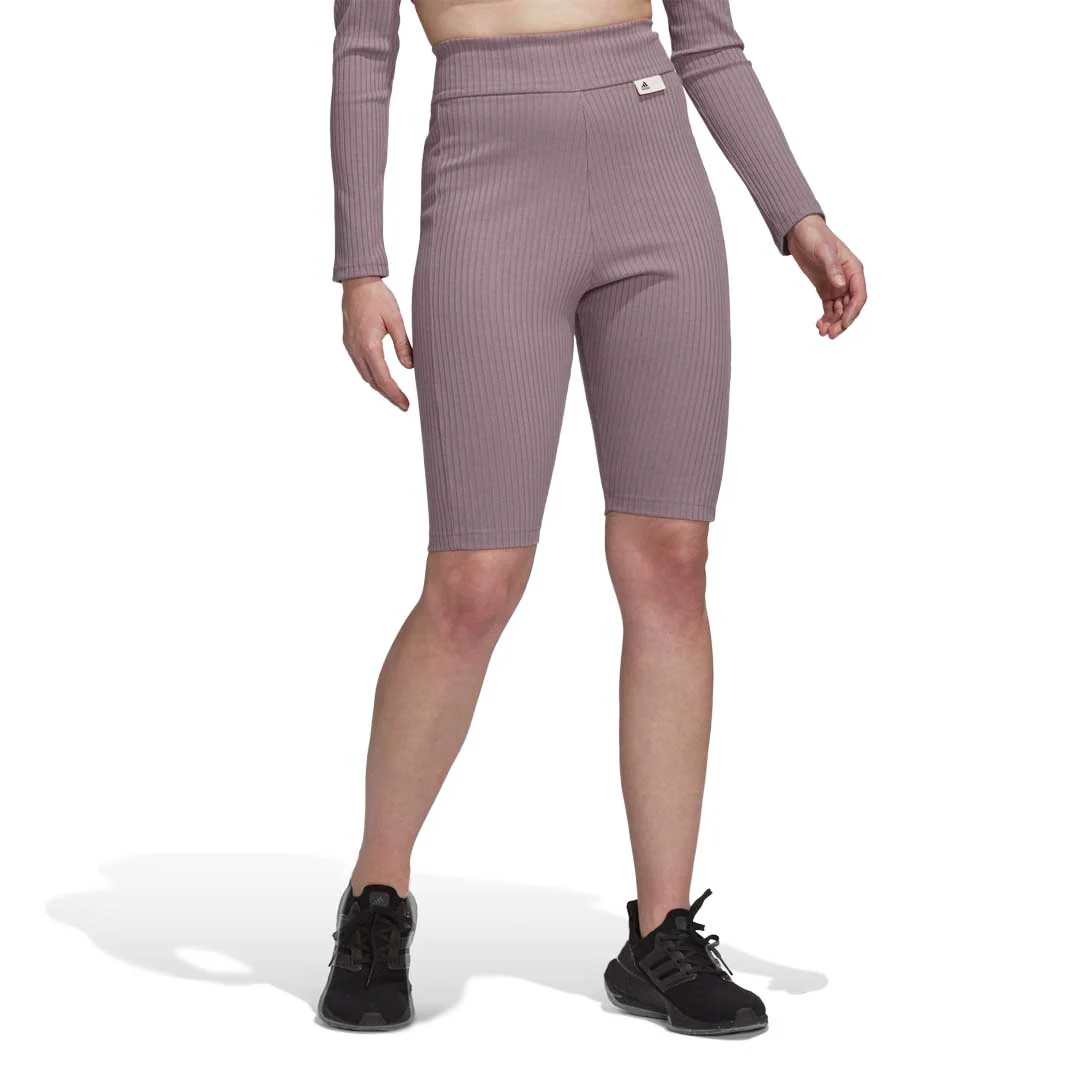 adidas - Women's Studio Lounge Ribbed Shorts (HH8503) - Image 2
