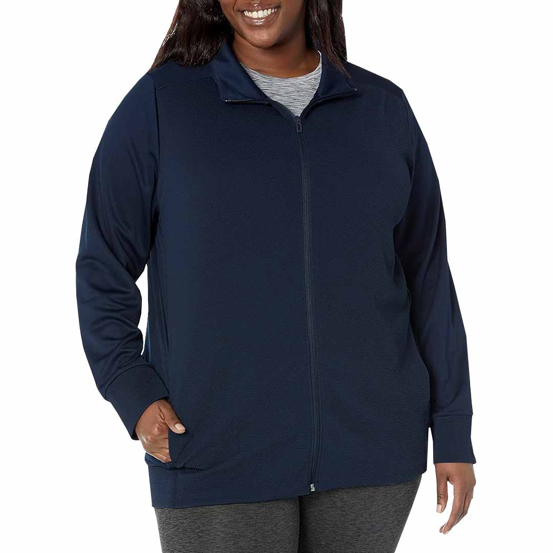 adidas - Women's Textured Full Zip Jacket (Plus Size) (IC3499) - Image 2