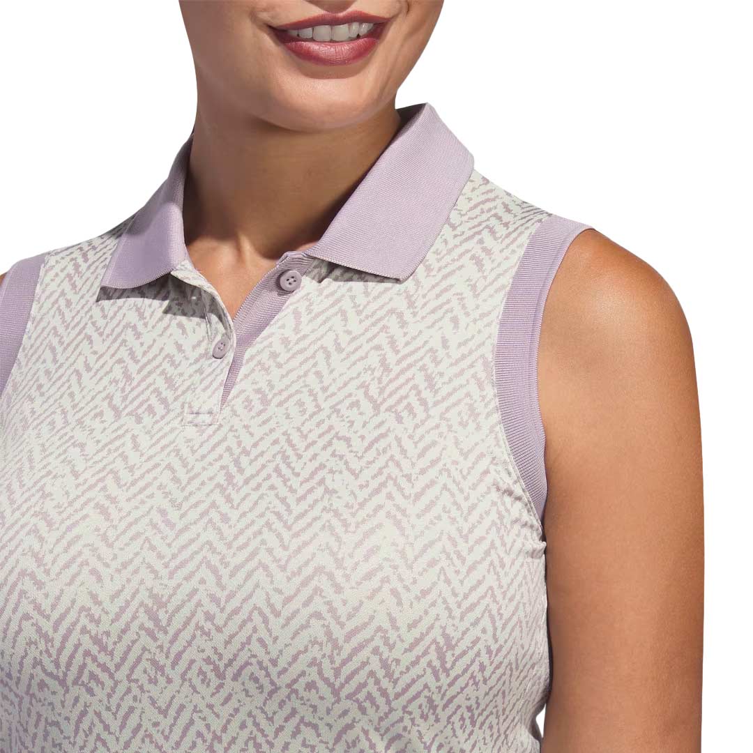 adidas - Women's Ultimate365 Jacquard Sleeveless Polo (IP8691) - Image 4