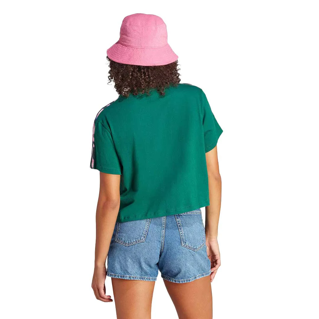 adidas - Women's Vibrant Print 3-Stripes Cotton Crop T-Shirt (IL5869) - Image 3