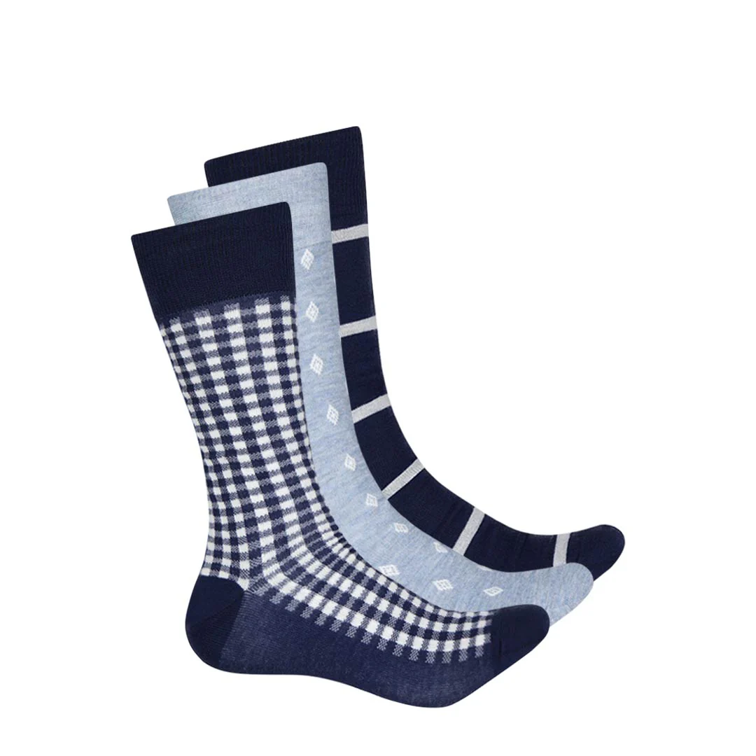 Chaps - Men's 3 Pack Crew Socks (CMC206PK-C NAVY)