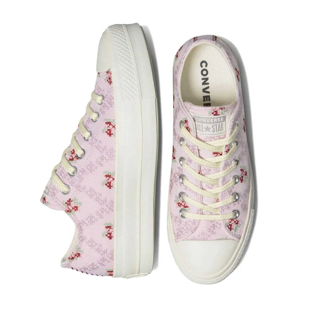 Converse - Women's Chuck Taylor All Star Platform Rose Cross Stitch Low Top Shoes (A13660C) - Image 4