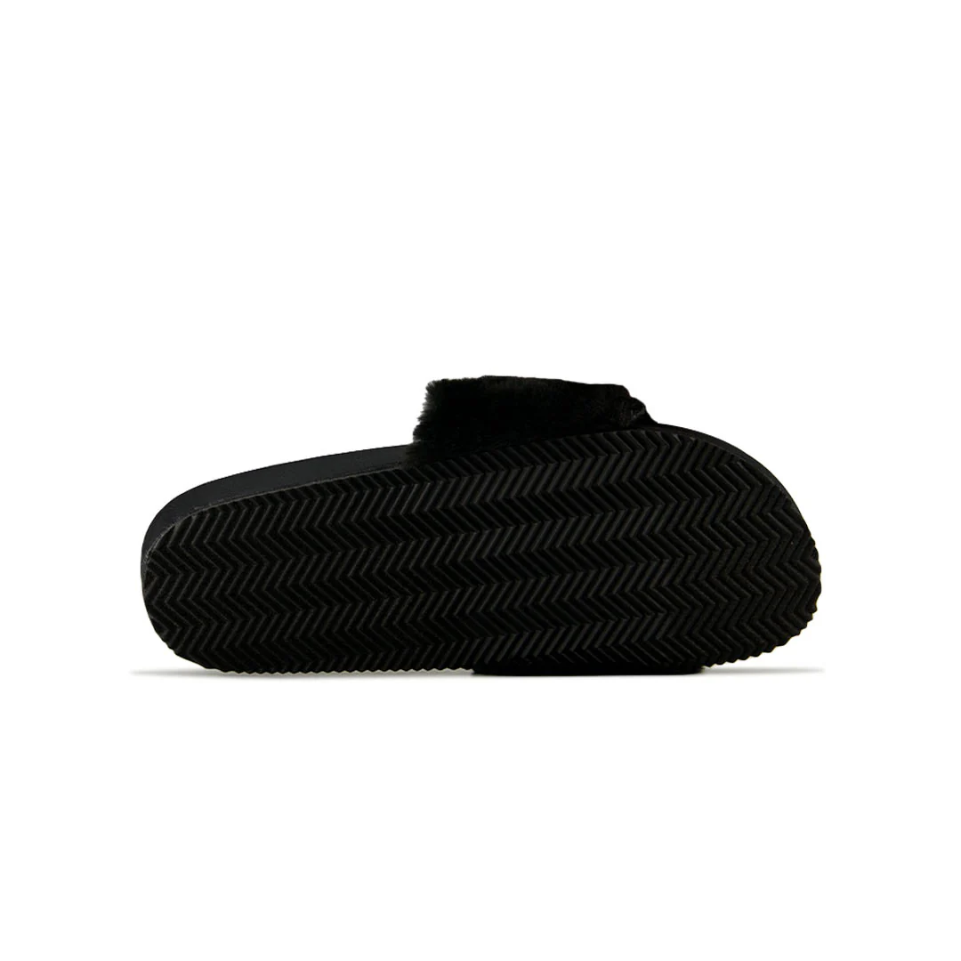 Dakota Fleece - Women's Fur Slides (FLF4287ADF BLK) - Image 3