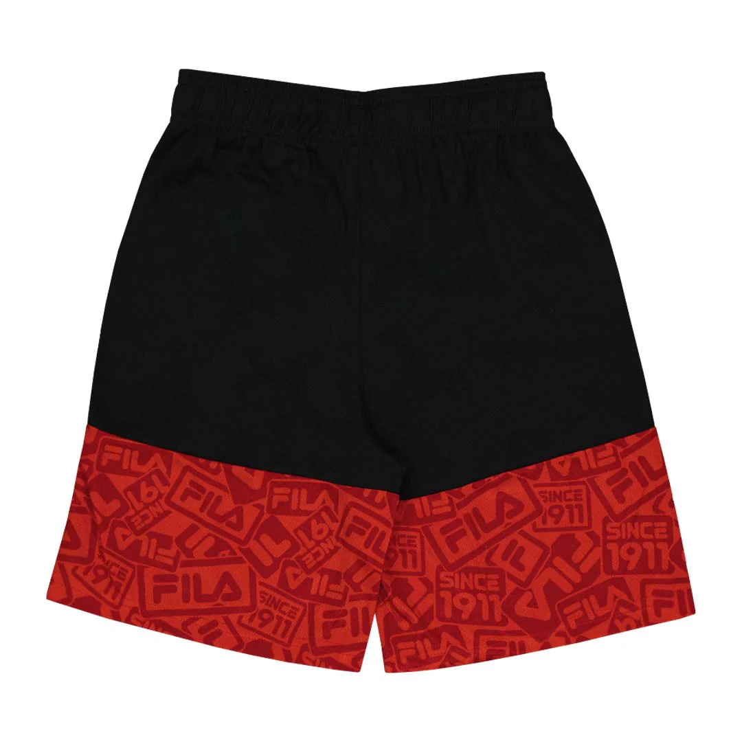 FILA - Kids' (Junior) Mesh AOP Shorts (81FA88 BLK) - Image 2