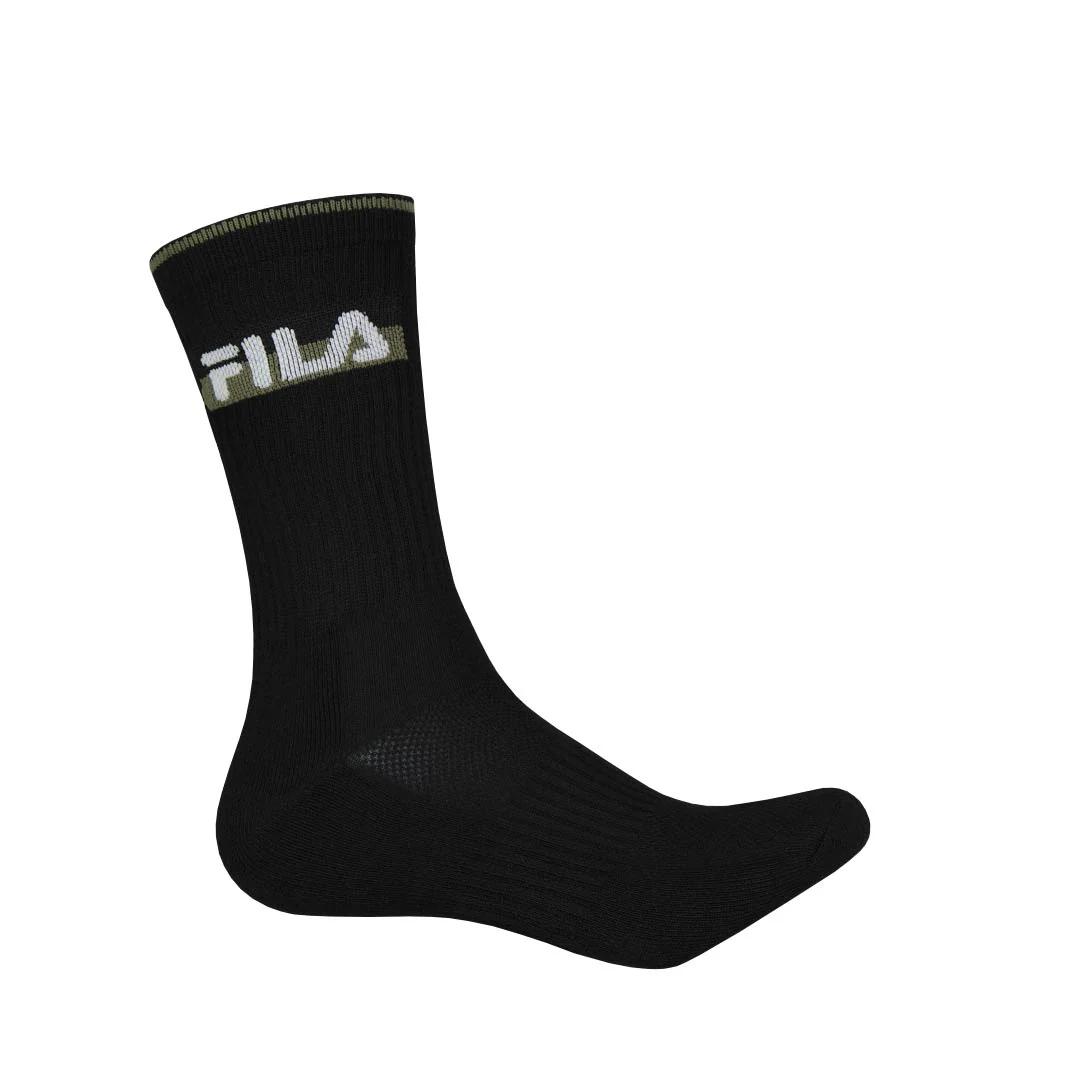 FILA - Men's 3 Pack Athletic Crew Socks (FW0103 BLKWHTGRY) - Image 4