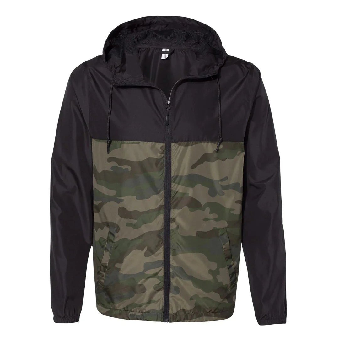 Independent Trading Company - Men's Lightweight Windbreaker Full Zip Jacket (EXP54LWZ BKFC)