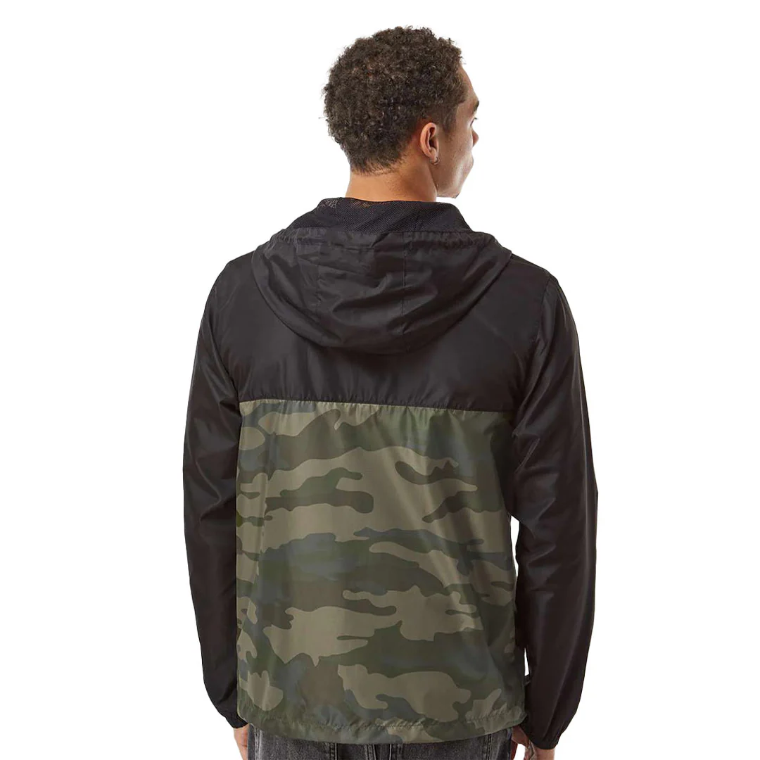 Independent Trading Company - Men's Lightweight Windbreaker Full Zip Jacket (EXP54LWZ BKFC) - Image 3