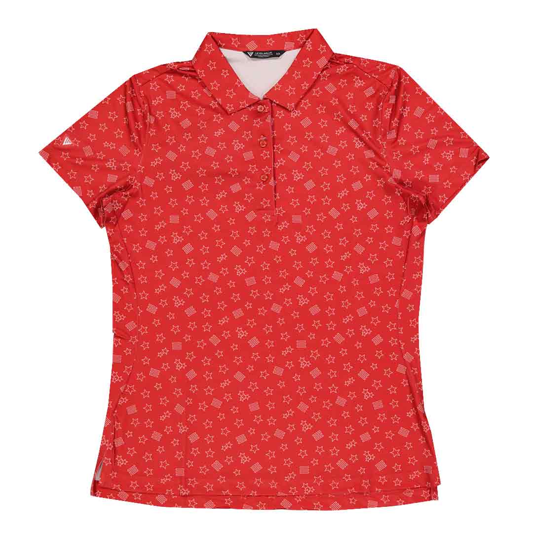 Levelwear - Women's Stars And Stripes Short Sleeve Polo (YE03L 005)