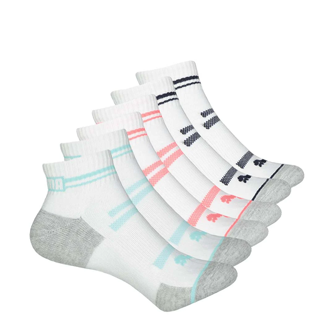 Puma - Women's 6 Pack 1/4 Crew Socks (P601204 124)