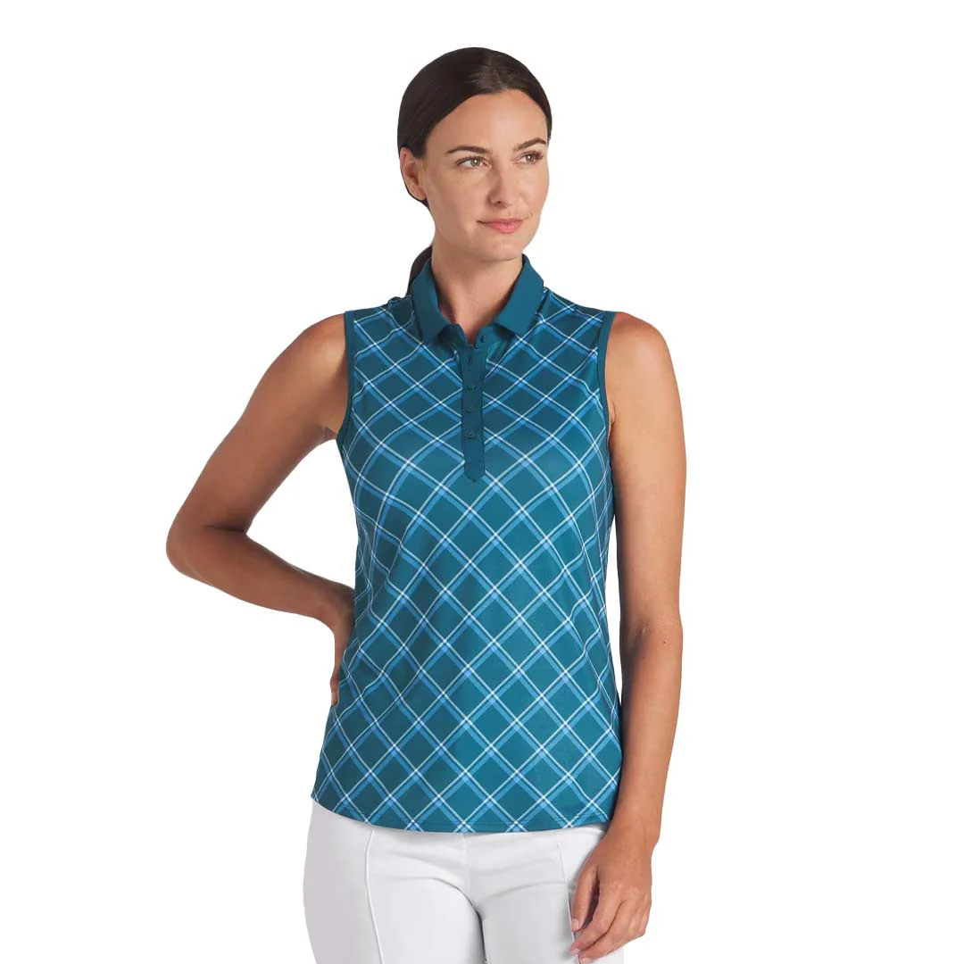 Puma - Women's Cloudspun Plaid Sleeveless Polo (623919 02) - Image 2