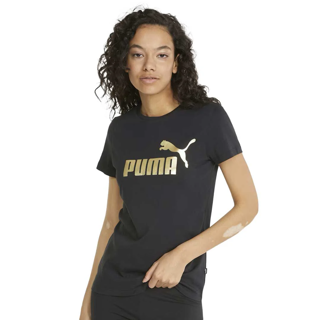 Puma - Women's Essentials+ Metallic Logo T-Shirt (848303 01) - Image 2