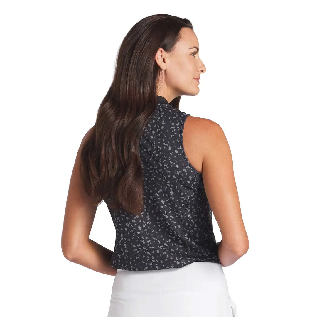 Puma - Women's Leopard Pique Range Sleeveless Golf Polo (623921 01) - Image 3
