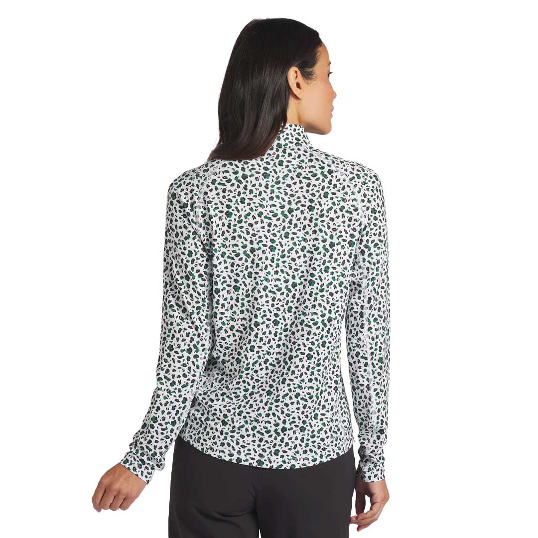 Puma - Women's You-V Leopard Quarter-Zip Golf Sweater (623929 01) - Image 3