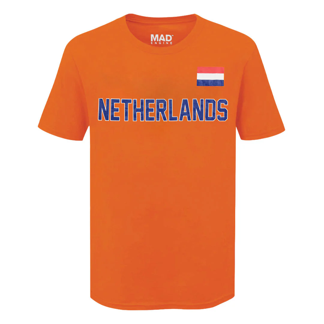 SVP Sports - Men's Netherlands Flag T-Shirt (MEXXPYJMSC3A1PB 82ORG)