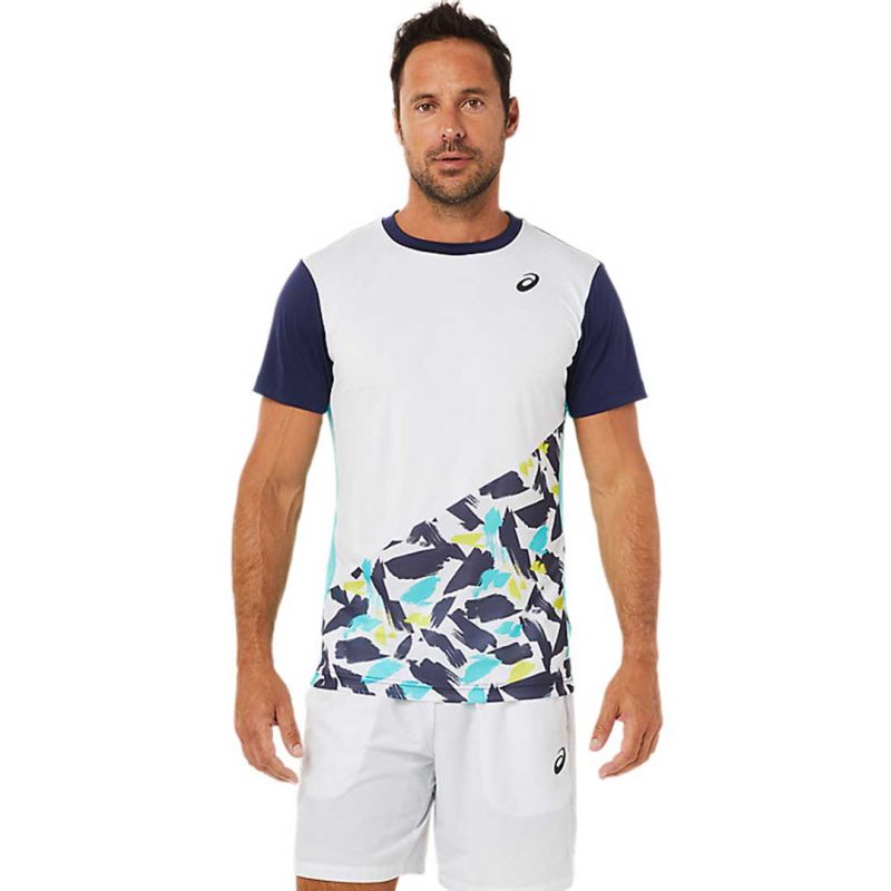 Asics Men s Court Graphic Short Sleeve Top 2041A216 100 2