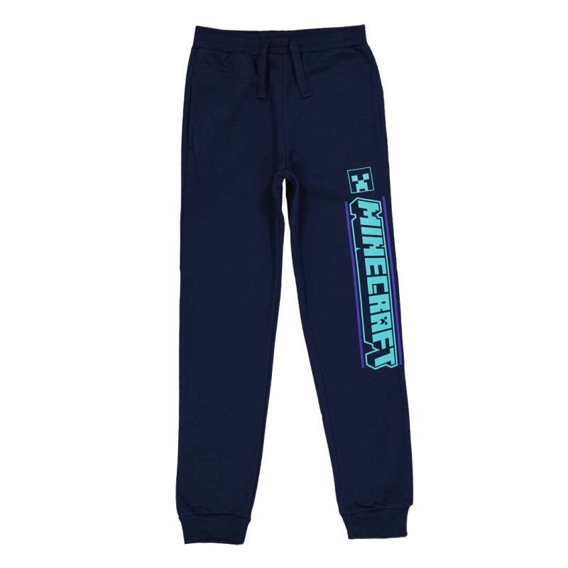 Boys Junior Minecraft Fleece Pants MZMC13KYBJPA1GT 41NVY 01