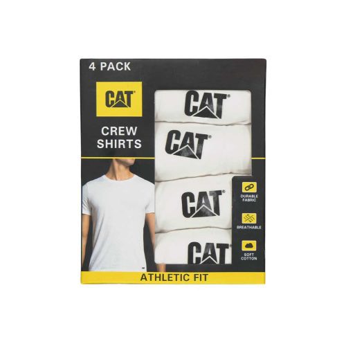 Cat Men s 4 Pack Crew T Shirt 43CT393525TA WHT 03