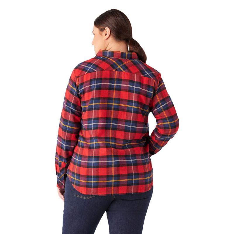 Dickies Women s Long Sleeve Plaid Flannel Shirt Plus Size FLW075A1D 03