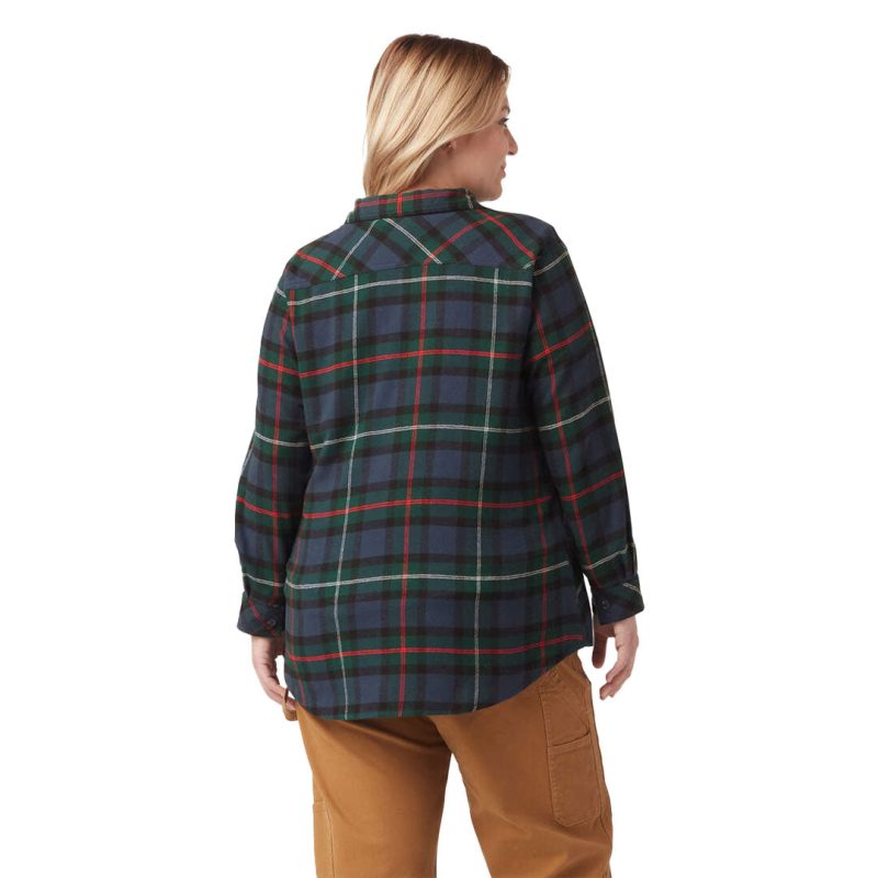 Dickies Women s Long Sleeve Plaid Flannel Shirt Plus Size FLW075A1W 03