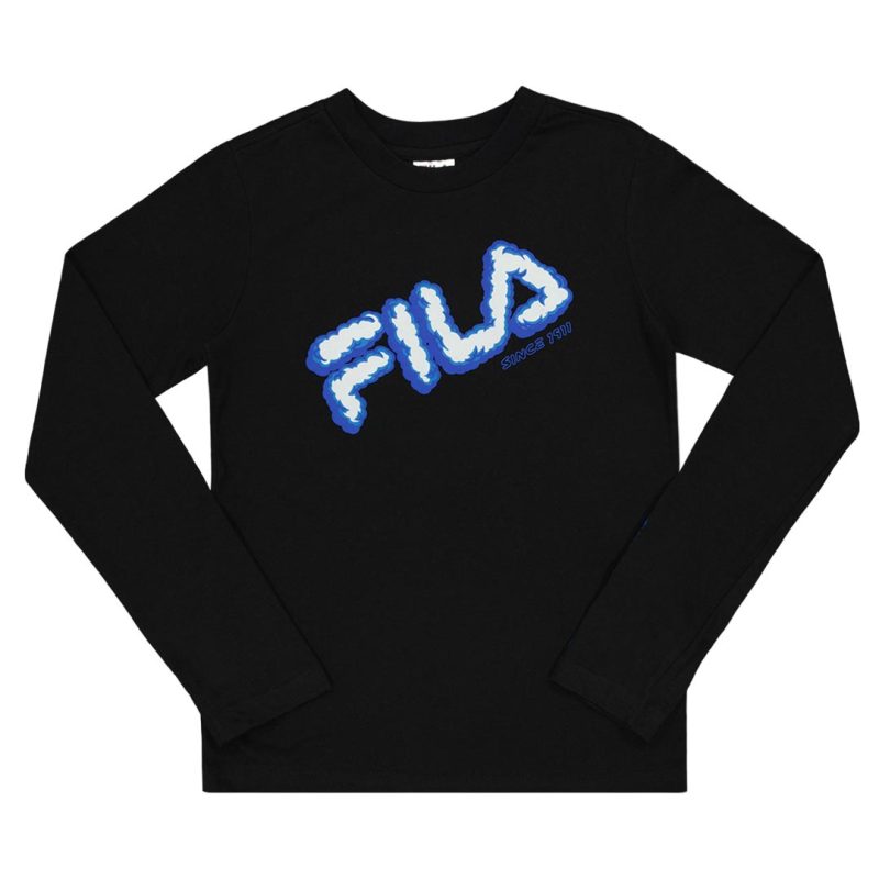 FILA Kids Junior Graphic Long Sleeve T Shirt 82FB44 BLK 1