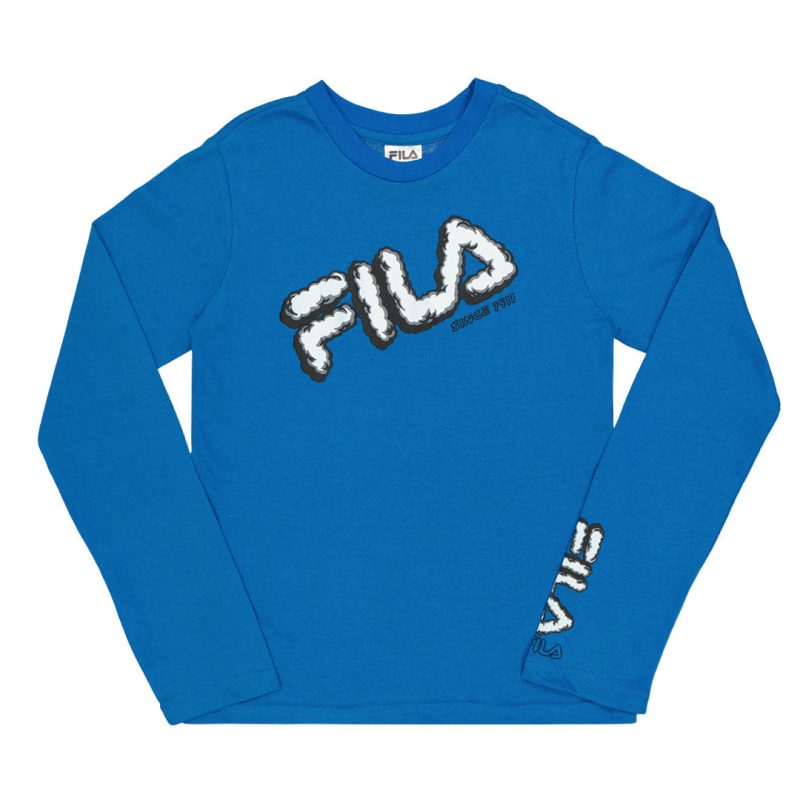 FILA Kids Junior Graphic Long Sleeve T Shirt 82FB44 BLU 01