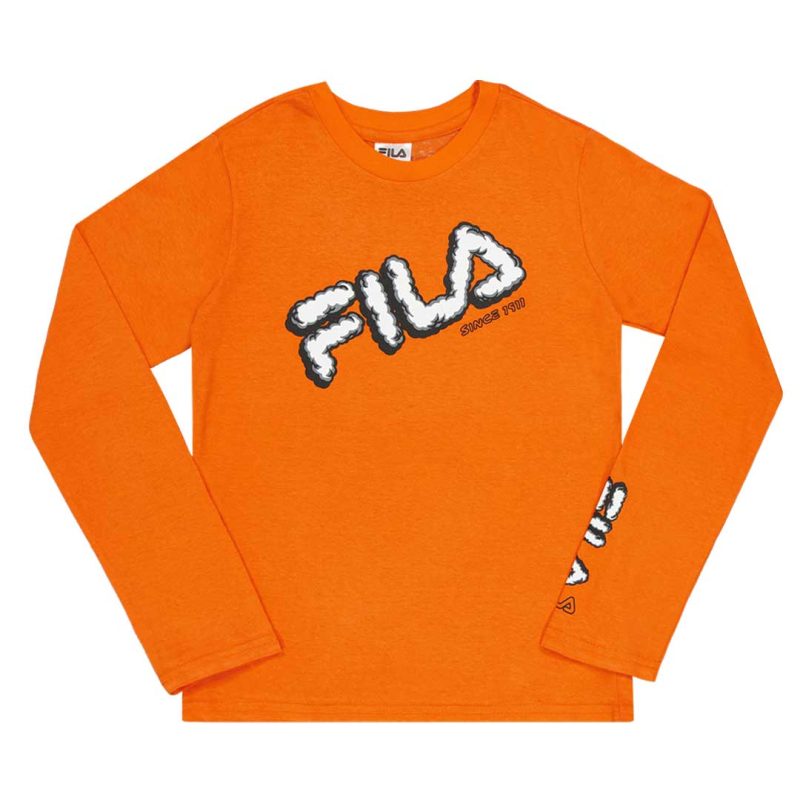 FILA Kids Junior Graphic Long Sleeve T Shirt 82FB44 ORG 1