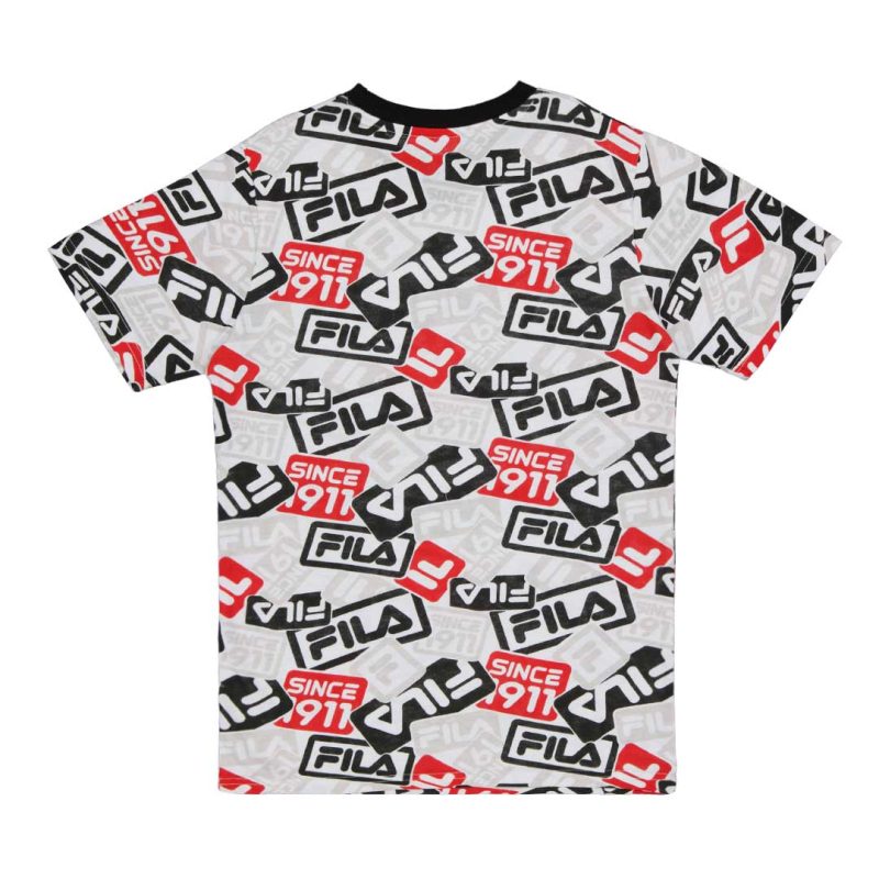 FILA Kids Junior Logo AOP T Shirt 82FA71 BLK 02