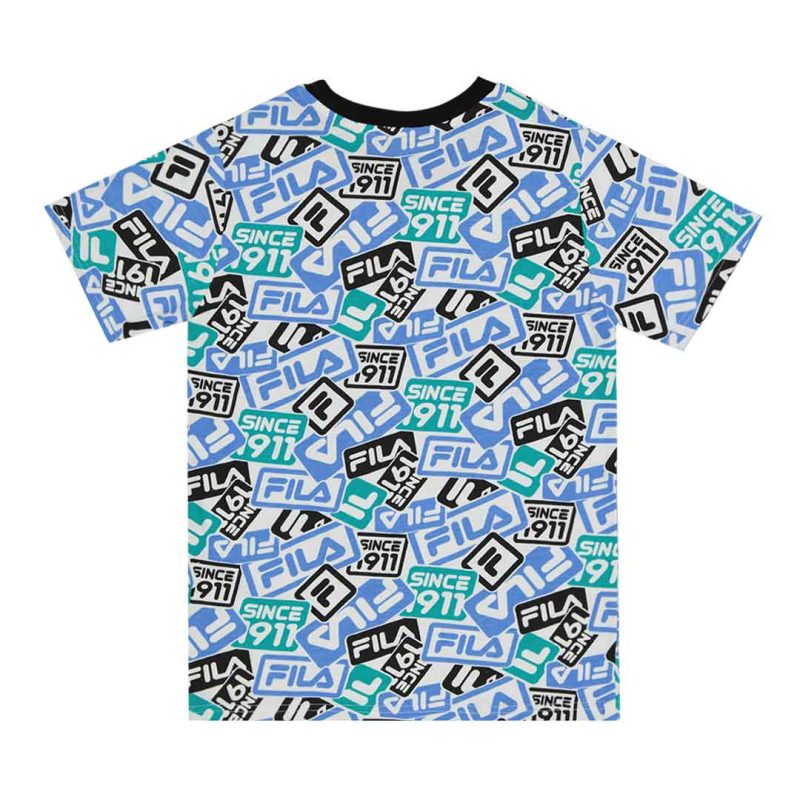 FILA Kids Junior Logo AOP T Shirt 82FA71 BLU 2