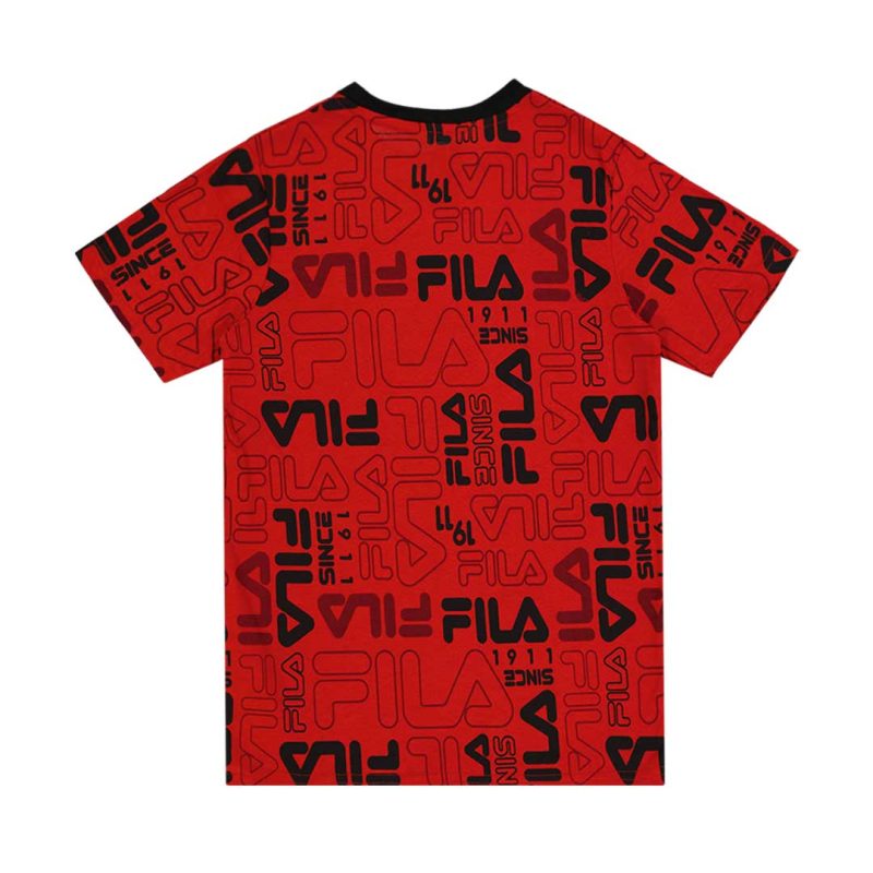 FILA Kids Junior Logo AOP T Shirt 82FB56 RED 2