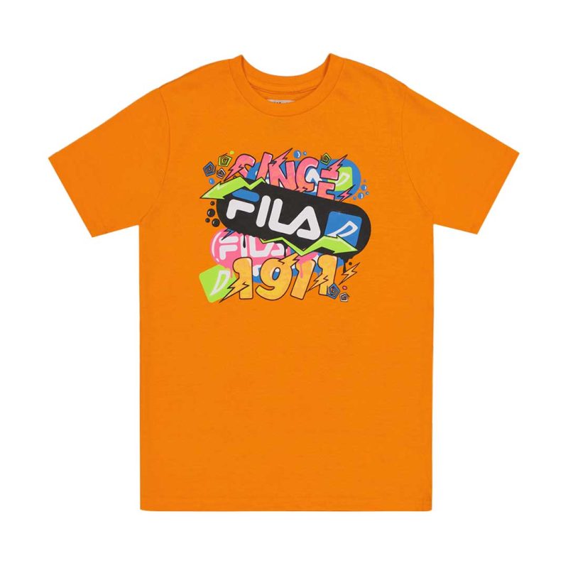 FILA Kids Junior Logo Graphic T Shirt 82FB93 ORG 1