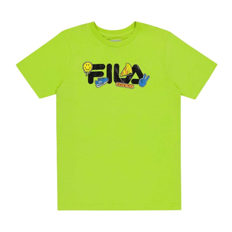 FILA Kids Junior Logo Graphic T Shirt 82FB97 LIME