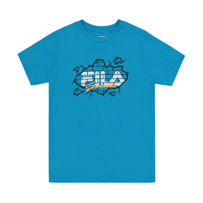 FILA Kids Junior Logo Graphic T Shirt 82FB99 BLU 1