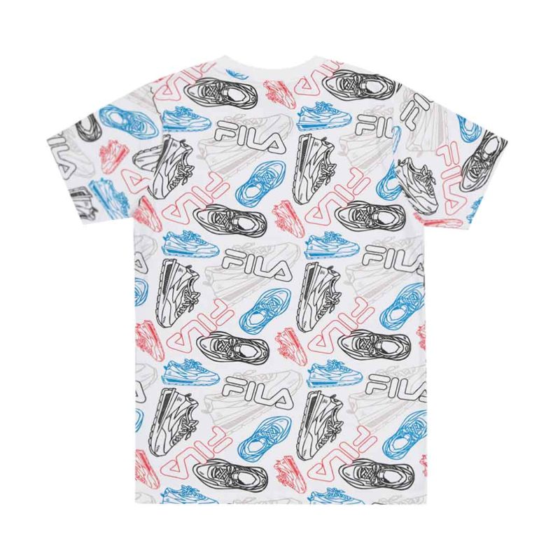 FILA Kids Junior Printed Logo AOP T Shirt 82FB95 NVY 2