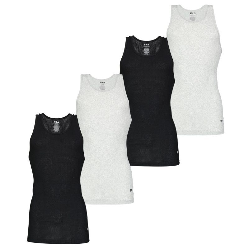 FILA Men s 4 Pack Athletic Tank Top FM0038CT BLKGRY 01